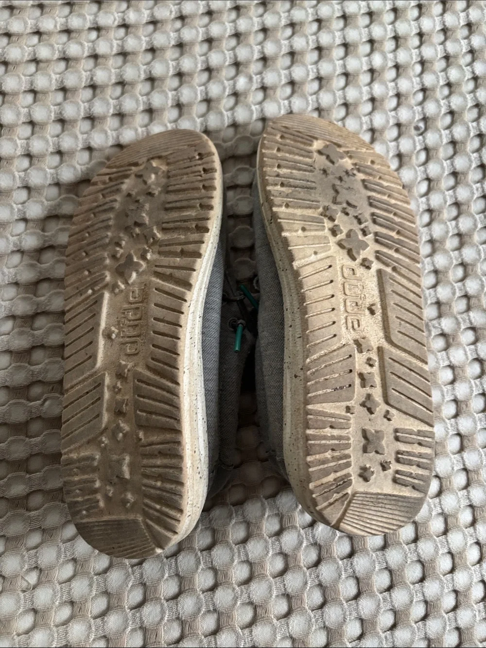 Hey Dude Kids Moccasins in Gray with Mint Lining